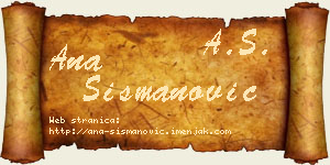 Ana Šišmanović vizit kartica